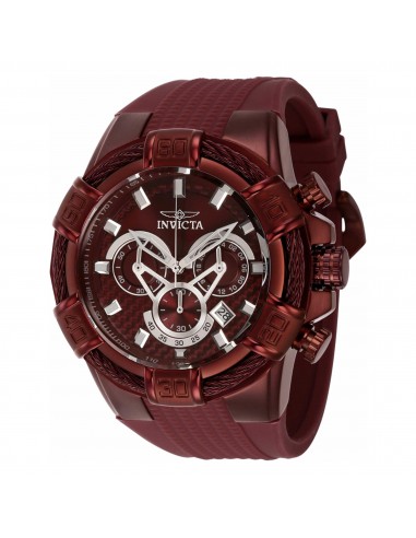 Invicta Men's Chronograph Watch - Bolt Red and Silver Dial Silicone Strap | 40662 de France