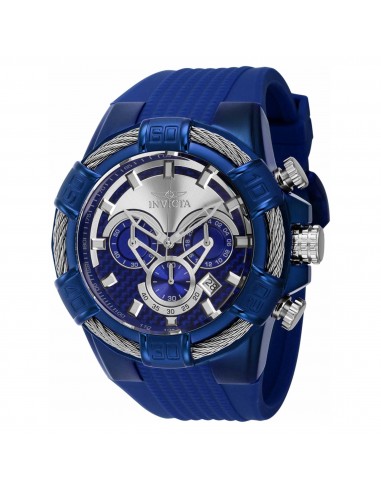 Invicta Men's Chronograph Watch - Bolt Blue and Silver Dial Silicone Strap | 40670 Vous souhaitez 