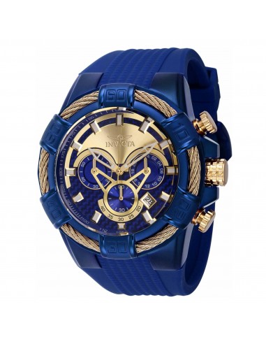 Invicta Men's Chronograph Watch - Bolt Blue and Gold Dial Silicone Strap | 40671 le concept de la Pate a emporter 