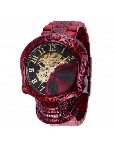 Invicta Men's Quartz Watch - Artist Semi-Skeleton Dial Burgundy Bracelet | 40757 Les magasins à Paris et en Île-de-France