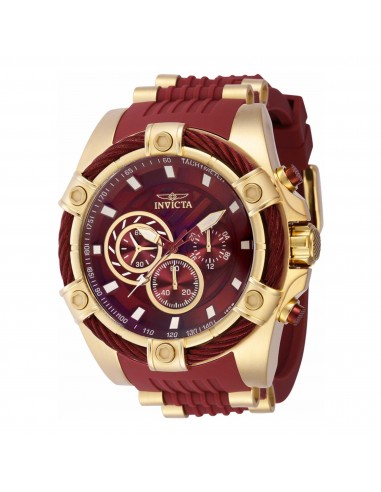 Invicta Men's Chrono Watch - Bolt Yellow Gold Steel and Red Rubber Strap | 40798 en linge