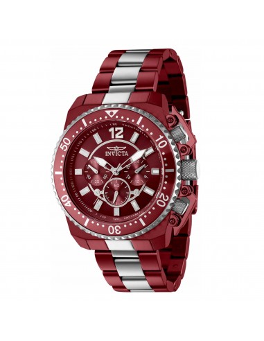 Invicta Men's Chronograph Watch - Pro Diver Burgundy Dial Steel Bracelet | 40875 la chaussure