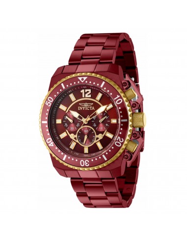 Invicta Men's Chrono Watch - Pro Diver Burgundy Stainless Steel Bracelet | 40899 chez Cornerstreet bien 