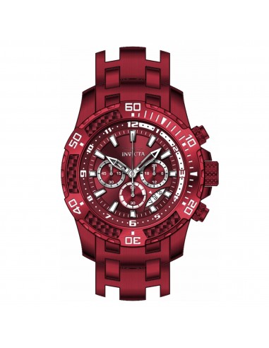 Invicta Men's Chronograph Watch - Pro Diver Burgundy Dial Steel Bracelet | 40902 en linge