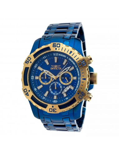 Invicta Men's Quartz Chrono Watch - Pro Diver Blue Stainless Steel Bracelet | 40907 paiement sécurisé