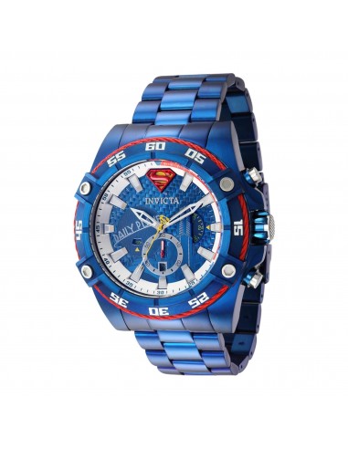 Invicta Men's Watch - DC Comics Superman Chrono Rotating Bezel Blue Bracelet | 41237 Véritable concentré