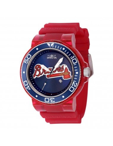 Invicta Men's Watch - MLB Atlanta Braves Rotating Bezel Red Silicone Strap | 43140 Véritable concentré