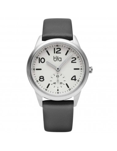 BIA Women's Quartz Watch - Suffragette White Dial Dark Grey Leather Strap | B1009 Amélioration de cerveau avec