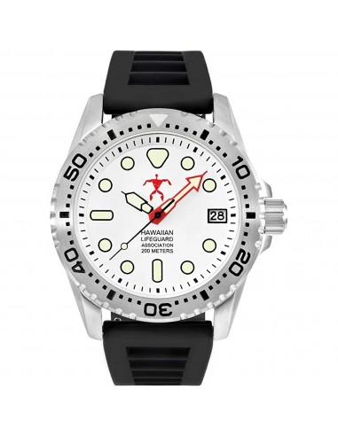 Hawaiian Lifeguard Association Men's Watch - Date Rotating Bezel White Dial | HLA 5404 s'inspire de l'anatomie humaine