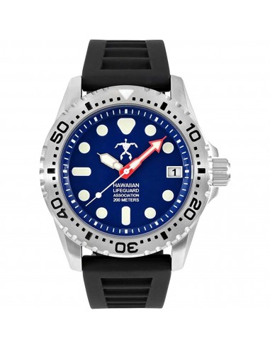 Hawaiian Lifeguard Association Men's Watch - Rotating Bezel Blue Dial Strap | HLA 5405 le des métaux précieux