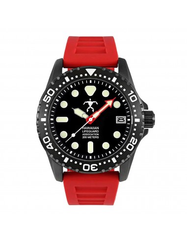 Hawaiian Lifeguard Association Men's Watch - Date Rotating Bezel Black Case | HLA 5412 2 - 3 jours ouvrés.