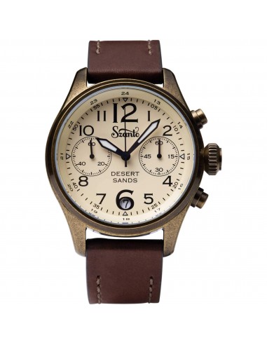 Szanto Men's Chronograph Watch - Desert Sands Ivory Dial Antique Gold Case | SZ 4553 Venez découvrir notre 