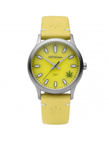 420Waldos Women's Quartz Watch - Mary Jane Yellow Dial Genuine Leather Strap | W2008 l'achat 