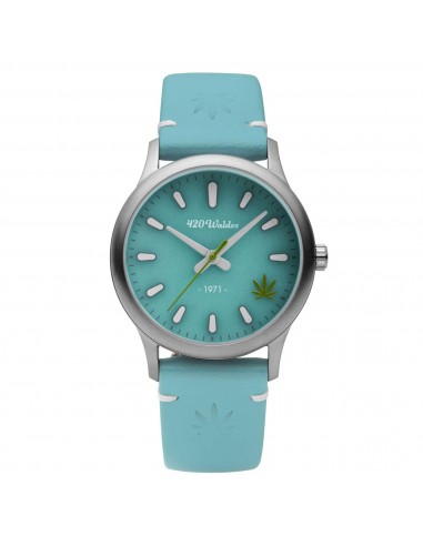 420Waldos Women's Quartz Watch - Mary Jane Blue Dial Genuine Leather Strap | W2010 paiement sécurisé