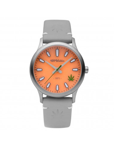 420Waldos Women's Quartz Watch - Mary Jane Orange Dial Genuine Leather Strap | W2015 Vous souhaitez 