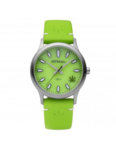 420Waldos Women's Quartz Watch - Mary Jane Green Dial Genuine Leather Strap | W2016 Economisez 