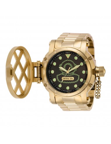 Invicta Men's Quartz Watch - Pro Diver Black Dial Yellow Gold Bracelet | 37355 les muscles