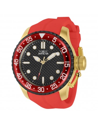 Invicta Men's Quartz Watch - Pro Diver Black Dial Red Silicone Strap | 39508 de France