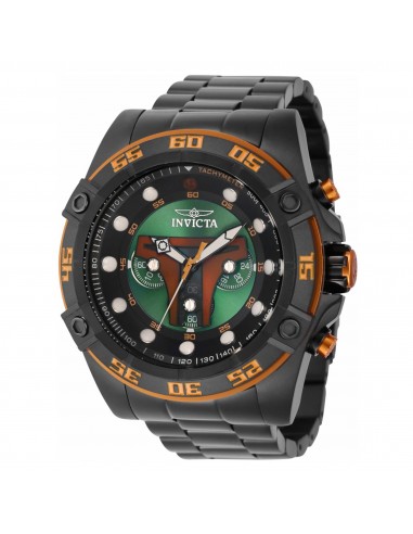 Invicta Men's Chronograph Watch - Star Wars Boba Fett Black Steel Bracelet | 40093 ou a consommer sur place