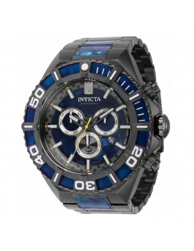 Invicta Men's Chronograph Watch - Jason Taylor Gunmetal and Blue Bracelet | 40208 une grave pollution 