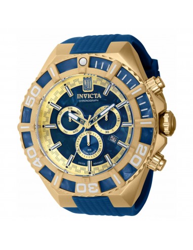 Invicta Men's Chronograph Watch - Jason Taylor Blue and Gold Dial Rubber Strap | 40214 À commander