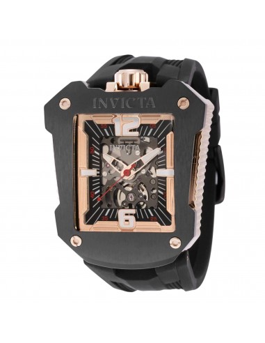 Invicta Men's Watch - Speedway Rose Gold and Black Semi Skeleton Dial Strap | 41661 Fin de série