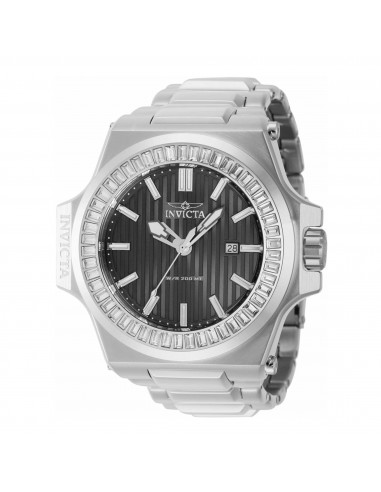 Invicta Men's Watch - Akula Date Display Gunmetal Dial Silver Steel Bracelet | 43382 français