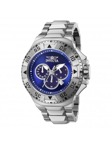 Invicta Men's Watch - Excursion Chronograph Date Display Silver and Blue Dial | 43645 rembourrage situé sous