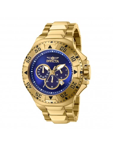 Invicta Men's Watch - Excursion Quartz Chronograph Gold Tone and Blue Dial | 43648 la colonne vertébrale