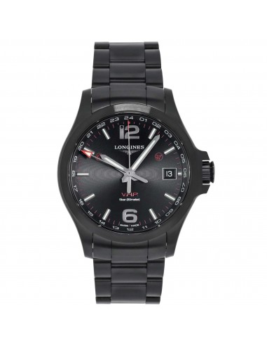 Longines Men's Watch - Conquest V.H.P. Black Dial Stainless Steel Bracelet | L37182566 vente chaude votre 