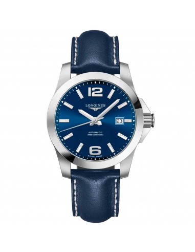 Longines Men's Watch - Conquest Automatic Power Reserve Blue Leather Strap | L37774997 est présent 