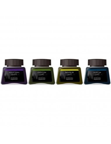 Pilot Ink Bottles - Iroshizuku Dye-Based Fountain Pen, Set of 4, Midnight | 18431 Pour