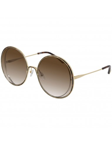 Chloe Women's Sunglasses - Gold Havana Full Rim Round Frame | CH0037S-30009777001 offre 