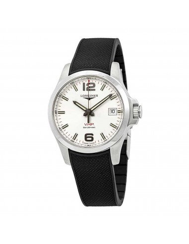 Longines Men's Watch - Conquest V.H.P. White Dial Black Rubber Strap | L37164769 Venez découvrir notre 