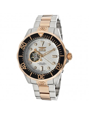 Invicta 13707 Men's Grand Diver White Dial Two Tone Rose Gold Plated Steel Bracelet Automatic Dive Watch la chaussure