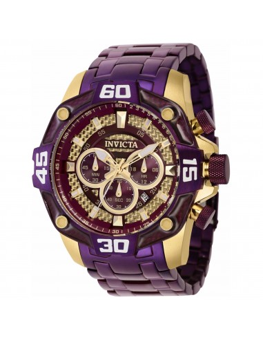 Invicta Men's Chronograph Watch - Pro Diver Dark Purple and Gold Dial Steel | 40260 rembourrage situé sous