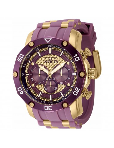 Invicta Men's Chronograph Watch - Pro Diver Purple and Yellow Gold Bracelet | 40692 50% de réduction en Octobre 2024