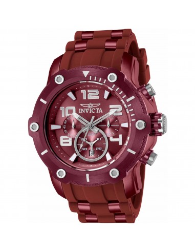 Invicta Men's Chrono Watch - Pro Diver Burgundy Dial Steel and Rubber Strap | 40799 Faites des économies