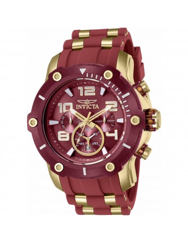 Invicta Men's Chronograph Watch - Pro Diver Red Dial Steel and Rubber Strap | 40810 Amélioration de cerveau avec