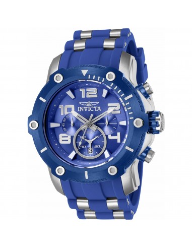 Invicta Men's Chronograph Watch - Pro Diver Blue Dial Steel and Rubber Strap | 40817 en ligne des produits 