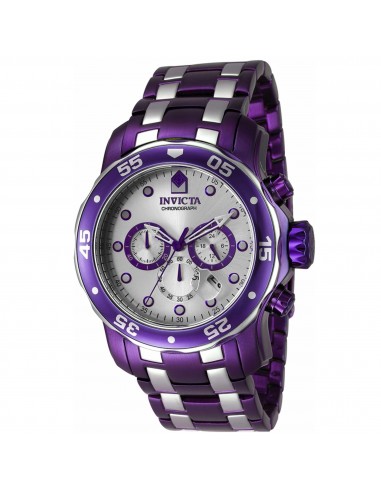 Invicta Men's Chronograph Watch - Pro Diver Purple and Silver Dial Bracelet | 40922 les ligaments