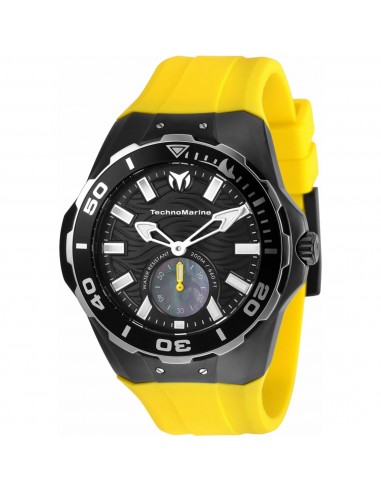 Technomarine Men's Watch - Cruise Black MOP Dial Yellow Rubber Strap | TM-120012 de la marque