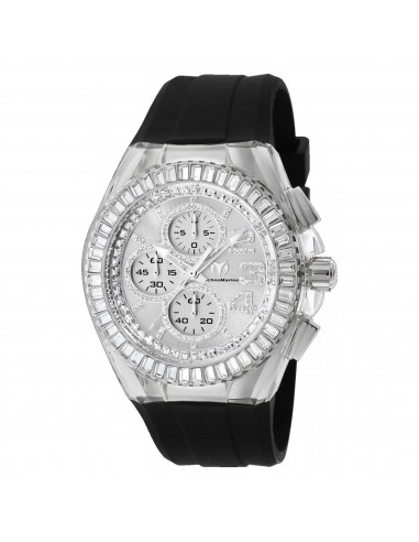 Technomarine Men's Watch - Cruise Glitz Quartz Silver Dial Rubber Strap | TM-121007 la chaussure