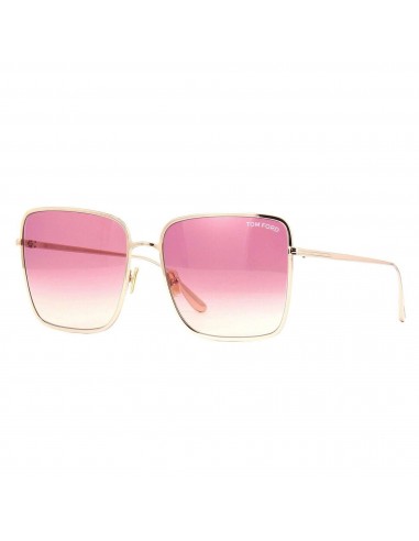 Tom Ford Women's Sunglasses - Heather Pink Square Lenses Rose Gold Frame | FT07396028T commande en ligne