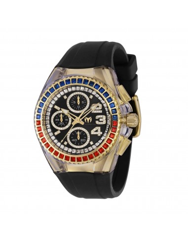 Technomarine Unisex Watch - Cruise Glitz Chrono Black Dial Rubber Strap | TM-121046 ou a consommer sur place