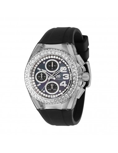 Technomarine Unisex Watch - Cruise Quartz Chronograph Black MOP Dial Strap | TM-121054 basket pas cher