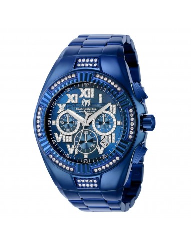 Technomarine Men's Chronograph Watch - Cruise Crystal Blue Dial Bracelet | TM-121234 la livraison gratuite