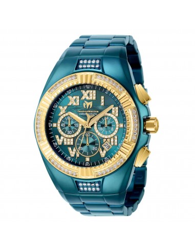 Technomarine Men's Watch - Cruise Chrono Gold Tone Bezel Green Bracelet | TM-121237 de pas cher