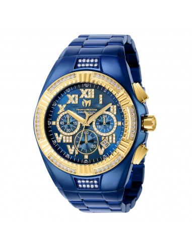 Technomarine Men's Watch - Cruise Chrono Gold Tone Bezel Blue Bracelet | TM-121238 de pas cher