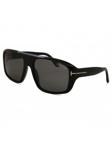 Tom Ford Men's Sunglasses - Duke Grey Square Lenses Shiny Black Frame | FT07545901A JUSQU'A -70%! 